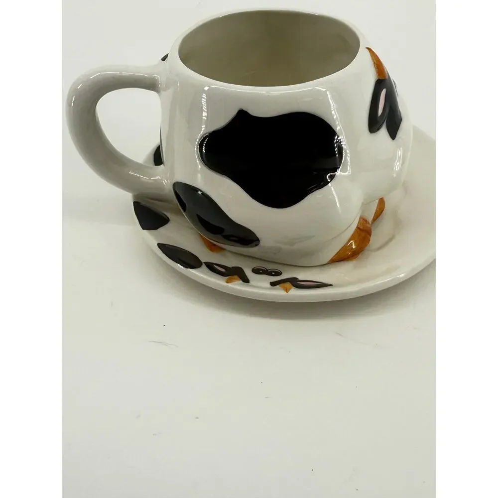 Cookies And Milk Cow Mug Plate Set Farmhouse Kids Snack Set Country Kitchen